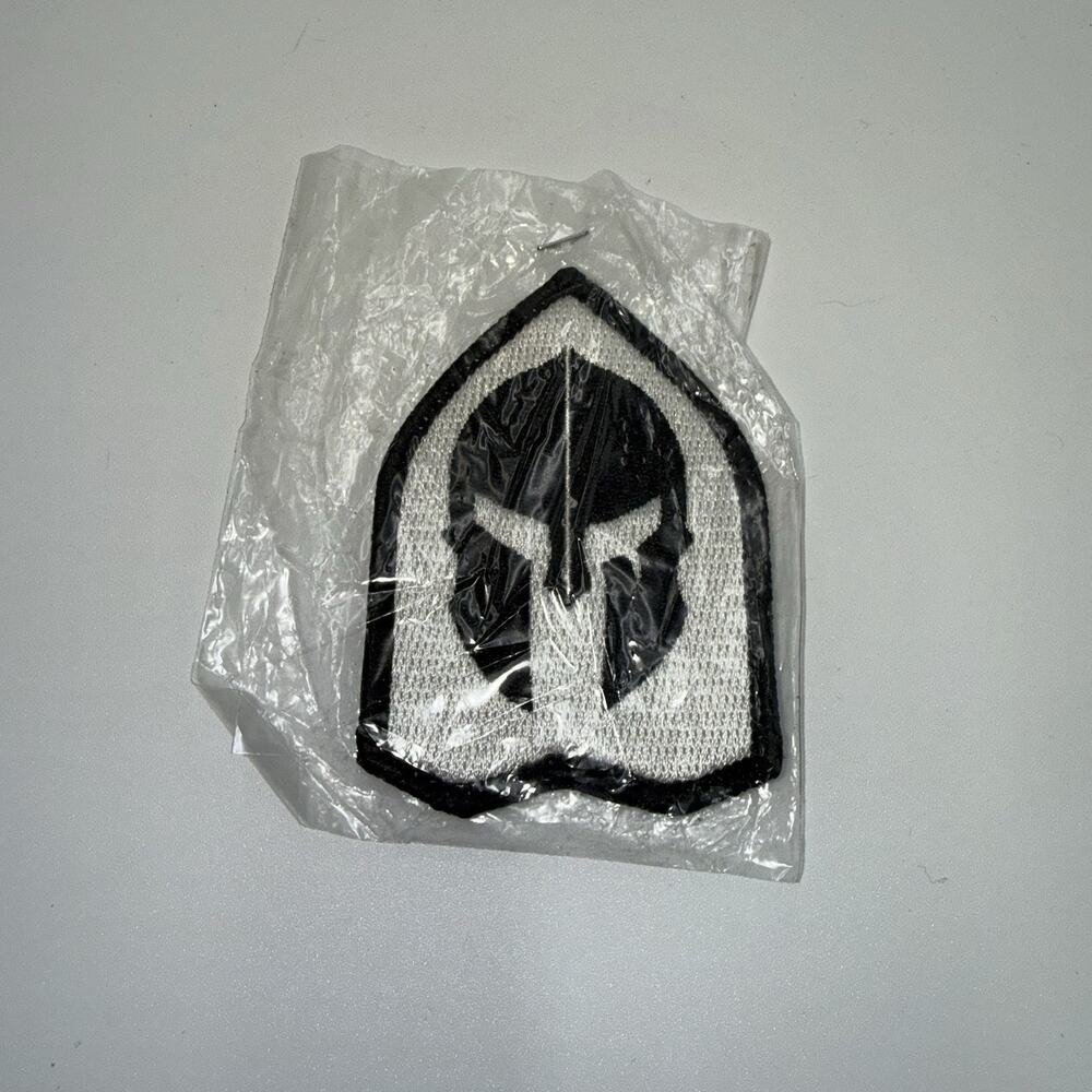 Spartan Helmet Morale Patch Black White Tactical Hook Back Army Vest